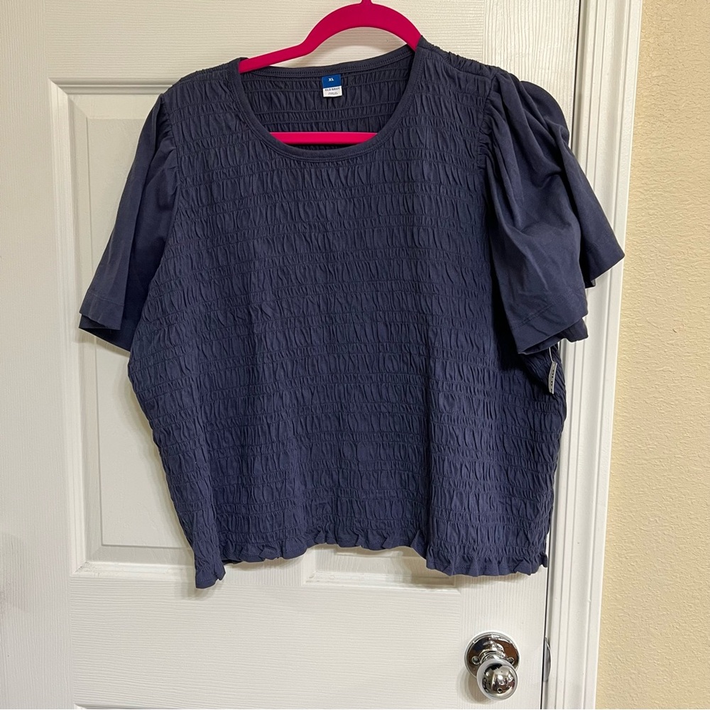 Old Navy Blue Boxy Short Sleeve Blouse